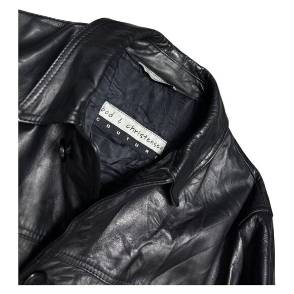 Bod & Christensen Couture GENUINE LEATHER Vintage Y2K Designer Luxury Coat XL - Picture 2 of 6